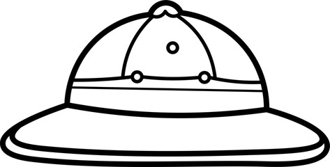 safari hat illustration vector outline