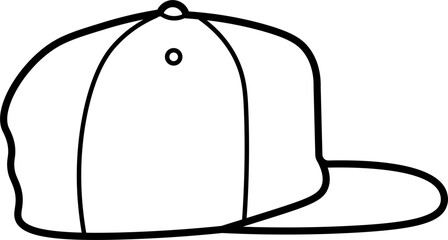 snapback hat illustration vector outline