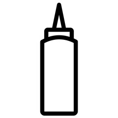 Sauce in black, outline style and transparent background