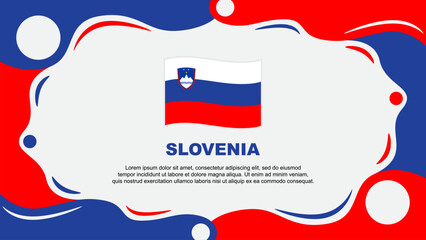 Slovenia Flag Abstract Background Flat Design Template. Slovenia Independence Day Banner Wallpaper Vector Illustration. Slovenia Vector