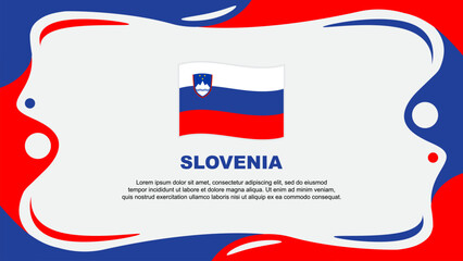 Slovenia Flag Abstract Background Flat Design Template. Slovenia Independence Day Banner Wallpaper Vector Illustration. Slovenia Flag