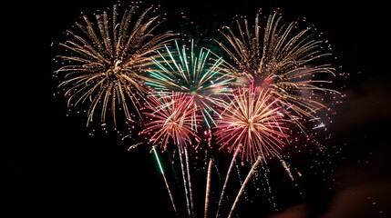 Fireworks, Black sky illuminated with colorful fireworks in a spectacular show