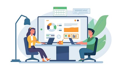 A financial advisor conducting a virtual financial planning session, using online tools and resources to help clients create a comprehensive budget and financial plan