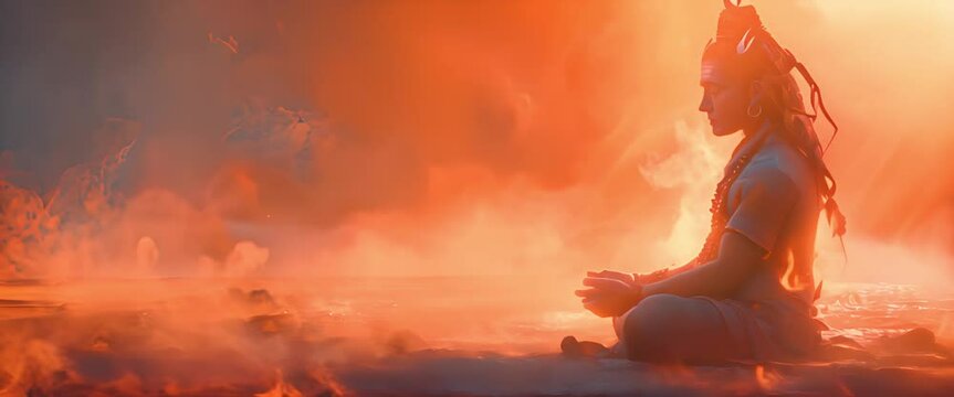 Conceptual representation of Shiva, the Hindu god of power and spirituality.