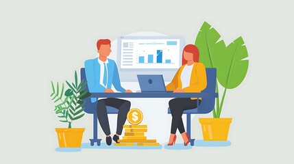 A financial advisor guiding a young entrepreneur on budgeting for startup costs and operational expenses, providing expert financial advice for sustainable growth