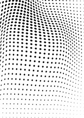 Abstract halftone texture. Chaotic waves of black dots on a white background