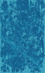 Blue grunge style background. Vector texture of paint, streaks, blotches