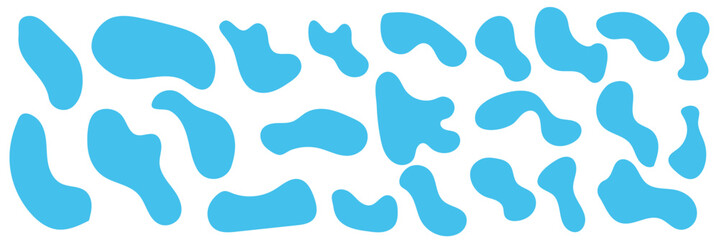 Organic colorful blob shape in boho style. Abstract blob shape. Random abstract liquid organic irregular blotch shapes. Collection of modern forms and Liquid drop or fluid dynamic print.	