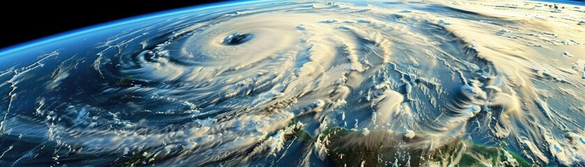 A stunning satellite image of a massive hurricane forming over the ocean, showcasing the immense and powerful forces of nature.