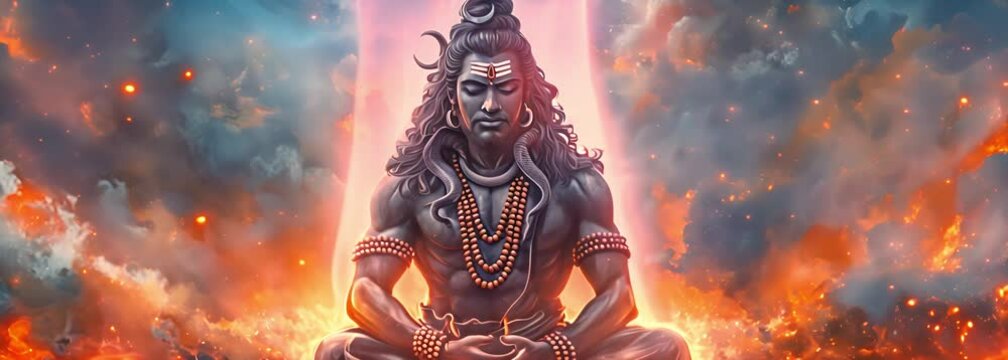 Conceptual representation of Shiva, the Hindu god of power and spirituality.