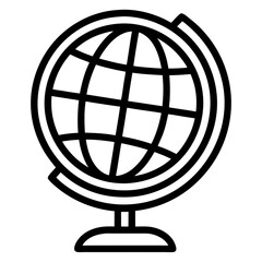 line art illustration icon of globe