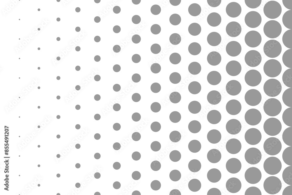 Wall mural horizontal halftone with grey circle pattern background. vector illustration.