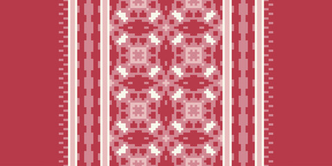 Pixel Seamless Russian folk patterns, cross-stitched embroidery imitation. Patterns consist of ancient Slavic amulets.