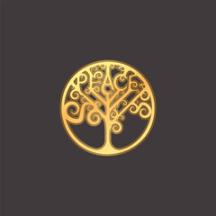 Peace tree, menorah, logotype concept,