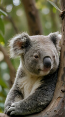 Naklejka premium a koala bear that is sitting on a tree