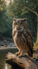 a owl that is sitting on a tree branch