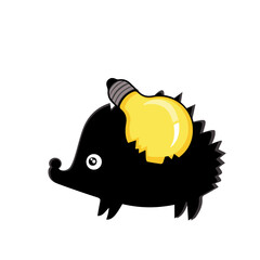 Hedgehog logotype, creative design studio logo, smart,