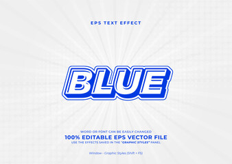 Blue editable text effect template
