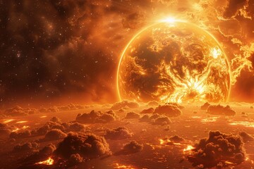 Hot Sun Terrain in Another Galaxy