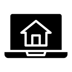 monitoring home, house on screen computer icon