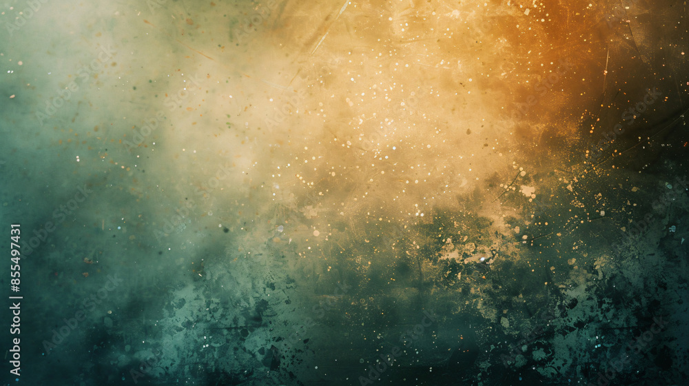 Poster abstract green and orange textured background with copy space text for design, texture, and backgrou