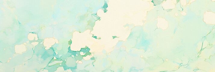 Fototapeta premium Abstract green and white watercolor with copy space text for background, design, and art.
