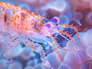 A close-up of a harlequin shrimp. AI.