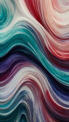 wallpaper featuring an abstract design with swirling, wavy lines in various shades of teal, purple, red, and white, background