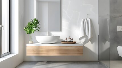 Bathroom sink, sink above basin, round