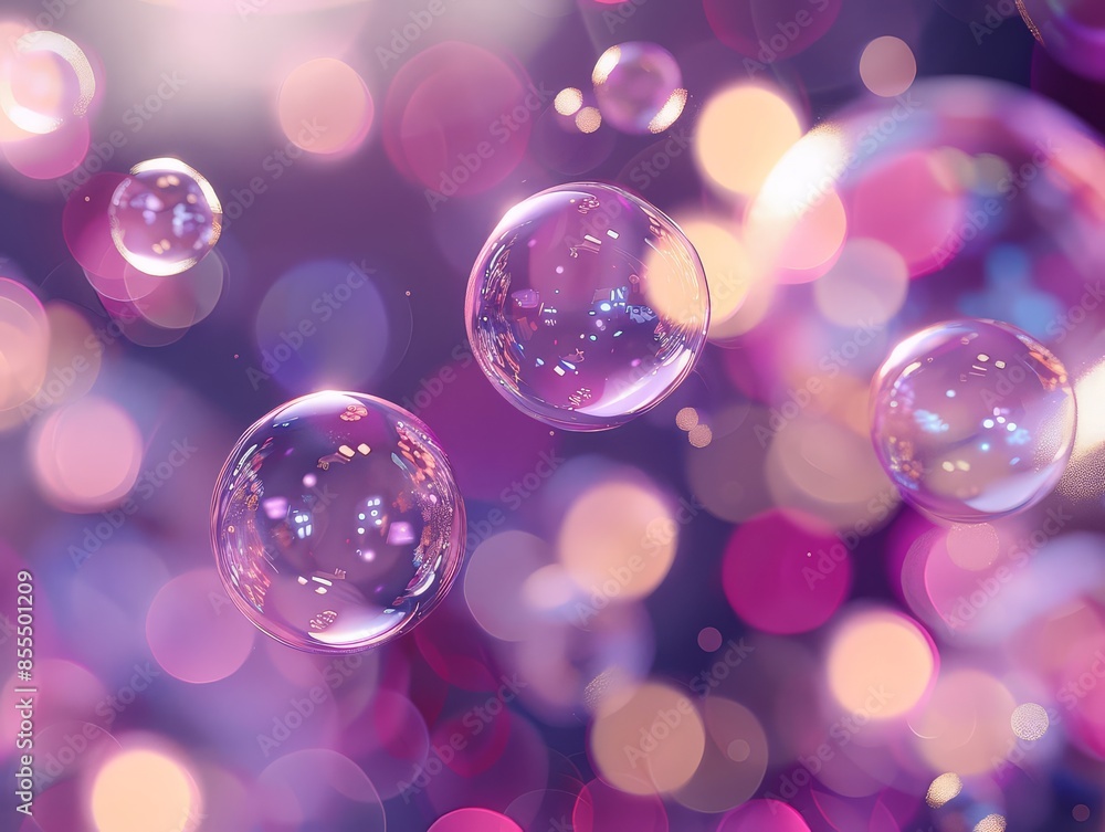 Aufkleber blurred light effects complement colorful bubbles in abstract background