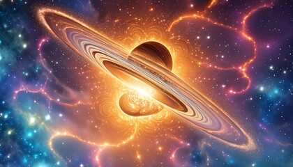 A Saturn with a Ring in The Middle of It