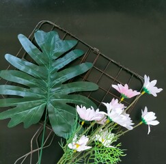 Bouquet of flower and some equipment, good for book cover