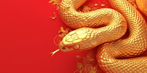Obraz premium Happy New Year of the Snake according to the Chinese calendar 2025 year of the snake. Background with snake