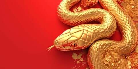 Obraz premium Happy New Year of the Snake according to the Chinese calendar 2025 year of the snake. Background with snake