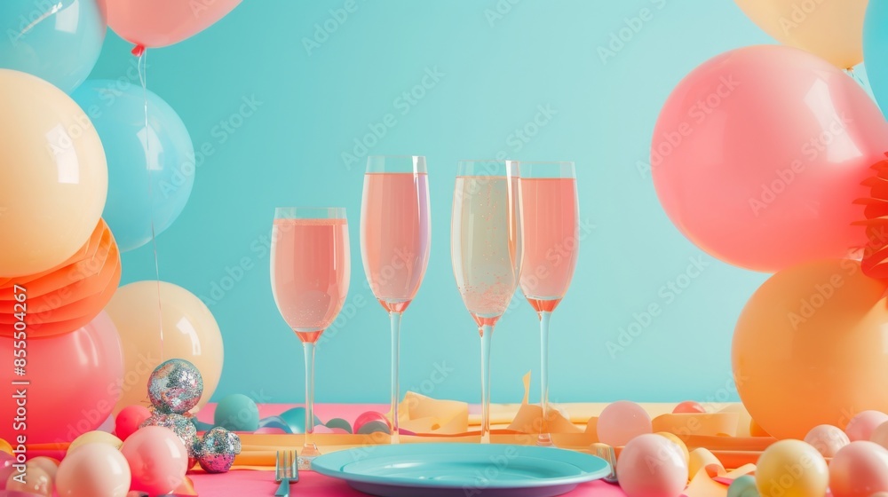 Poster exciting party setting showcasing blank space ideal for adding text or graphics