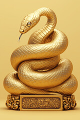 Fototapeta premium Happy New Year of the Snake according to the Chinese calendar 2025 year of the snake. Background with snake