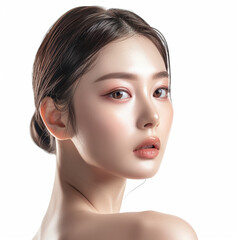 Obraz premium Beauty Asian women spa skin healthy on 100% isolate white background.