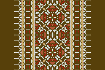 Ethnic pattern vector background. seamless pattern traditional, Design for background, wallpaper, Batik, fabric, carpet, clothing, wrapping, and textile. ethnic pattern Vector illustration.