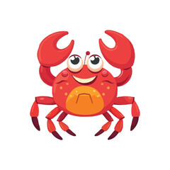Fototapeta premium Cute cartoon red crab vector