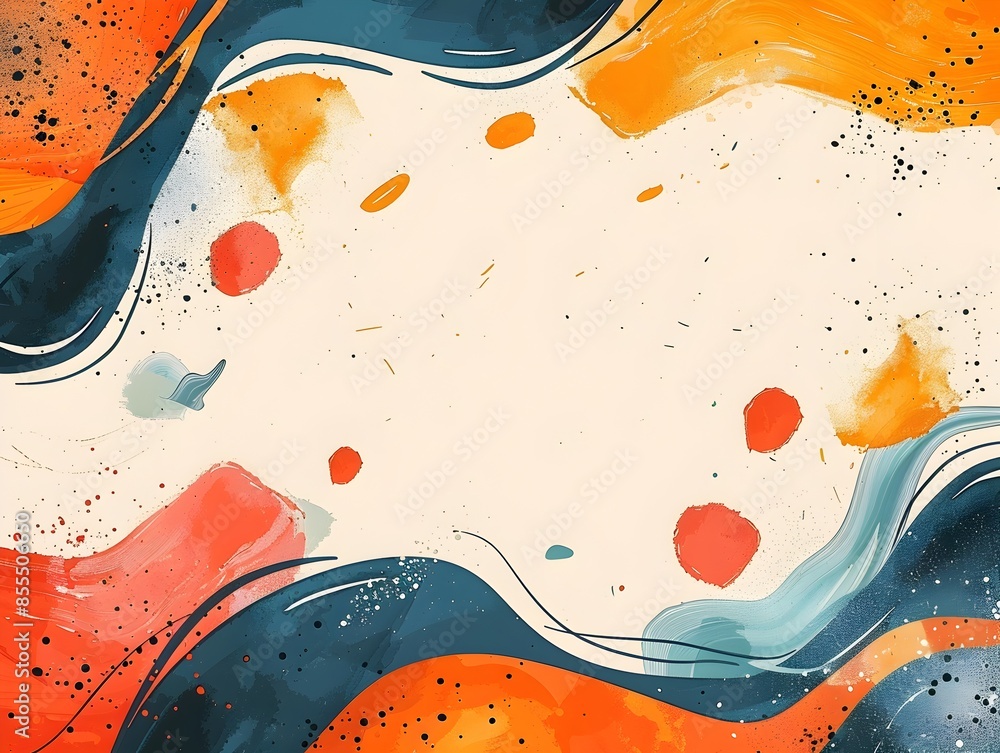 Poster dynamic abstract art frame background with bold shapes and vibrant colors