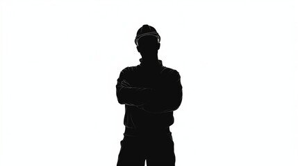 建設作業員の男性のシルエット2
