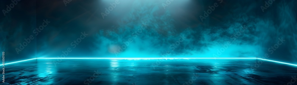 Poster mesmerizing turquoise neon gradient backdrop for cutting edge tech gadget concepts