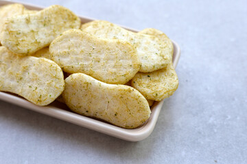 Japanese rice crackers with nori seaweed