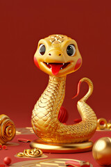 Fototapeta premium Happy New Year of the Snake according to the Chinese calendar 2025 year of the snake. Background with snake