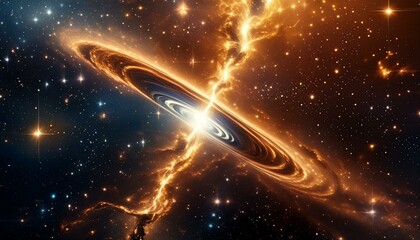 A Galaxy with A Black Hole and a Star.