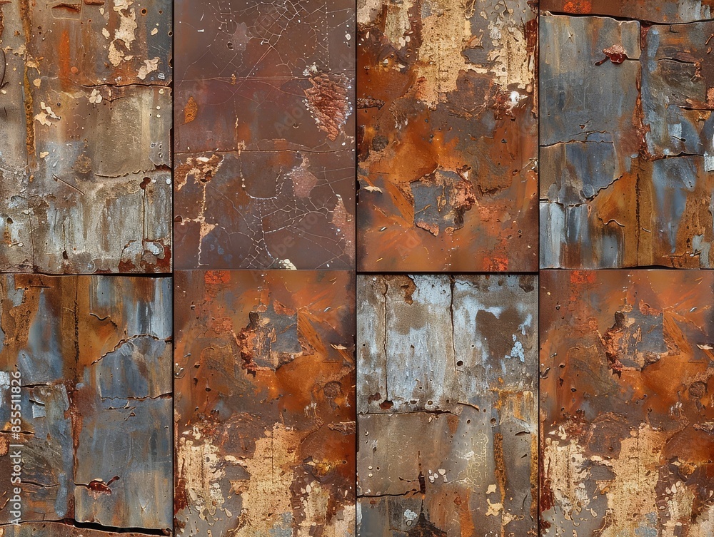 Poster metal panel with visible rust from weathering
