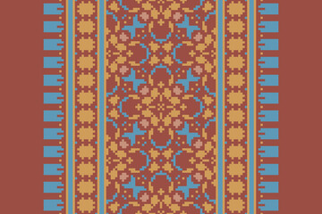 Ethnic pattern vector background. seamless pattern traditional, Design for background, wallpaper, Batik, fabric, carpet, clothing, wrapping, and textile. ethnic pattern Vector illustration.