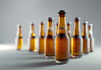 Close-up of Beer on White Minimalist Background, Conveying the Concept of Commercial Photography, advertising, Sports, Football Game, 