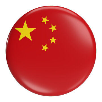 China round flag icon with transparent background