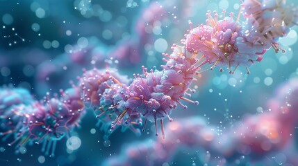 Fototapeta premium Abstract Pink and Blue Biological Structure.